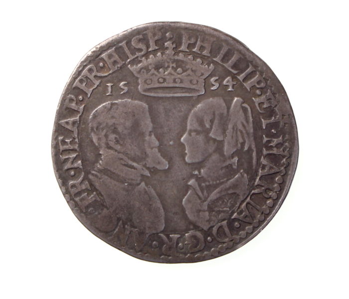 Philip & Mary AR Shilling 1554-1558AD-11368