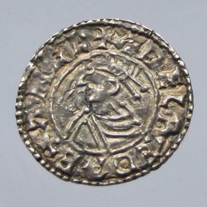 Aethelred II Silver Penny 978-1016AD Warminster Mint Ext. Rare-0