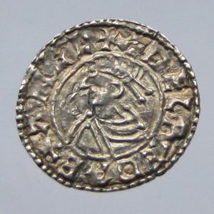 Aethelred II Silver Penny 978-1016AD Warminster Mint Ext. Rare-0