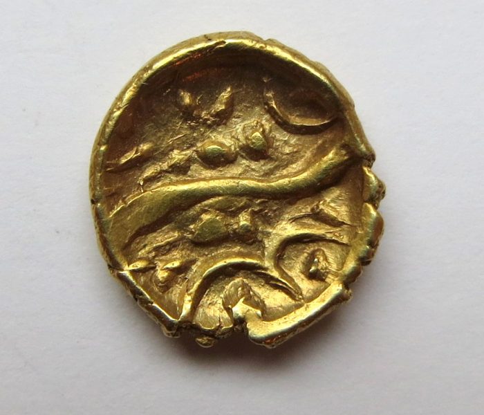 Celtic Gold Quarter Stater Corieltauvi 45-10BC Reversed Type Excessivly Rare-3975