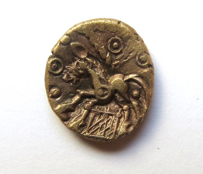 Celtic Gold Quarter Stater Cantii Late Weald Type 50BC-5635