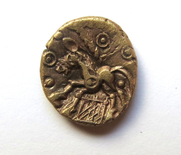 Celtic Gold Quarter Stater Cantii Late Weald Type 50BC-5635