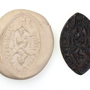 15th Century Medieval Bronze Ecclesiastical Vesica Seal Matrix-15216