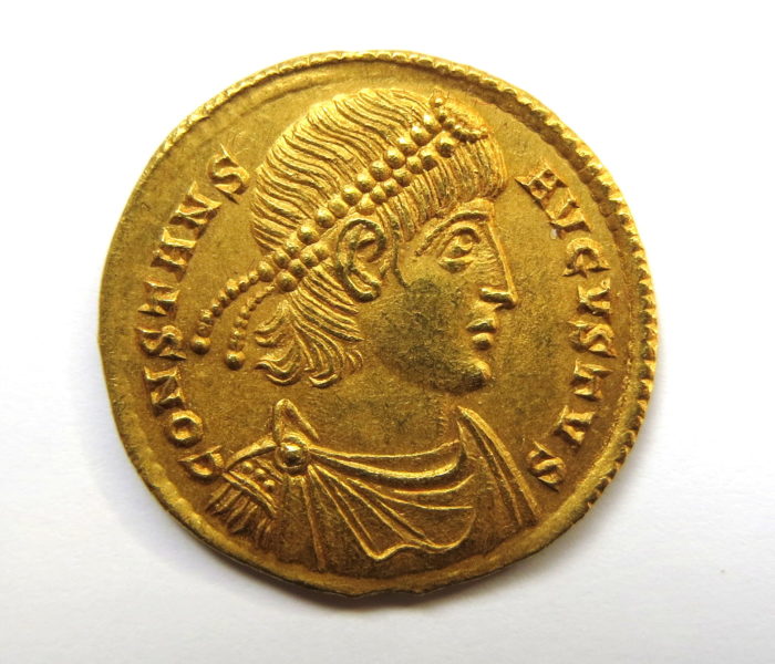 Constans Gold Solidus 337-350AD Trier-7042