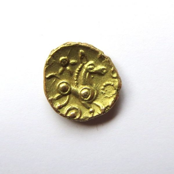 Catuvellauni, Raunds Wing Gold Quarter Stater 45-40BC Rare-7857