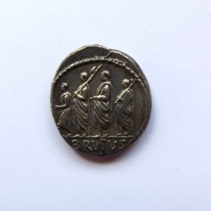 Marcus Junius Brutus AR Denarius 54BC head of Libertas-8269