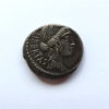 Marcus Junius Brutus AR Denarius 54BC head of Libertas-8270