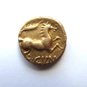 Catuvellauni Cunobelin Plastic Type Gold Quarter Stater 8-41AD-8977