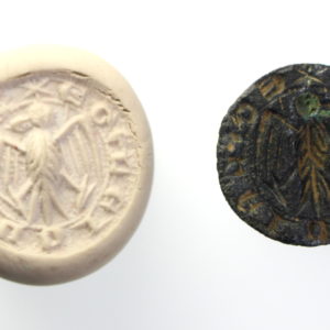 Medieval Bronze Seal Matrix, Eagle-15218