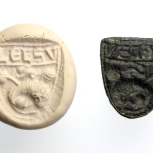 Bronze Shield Seal Matrix, Hare and Lion-15224