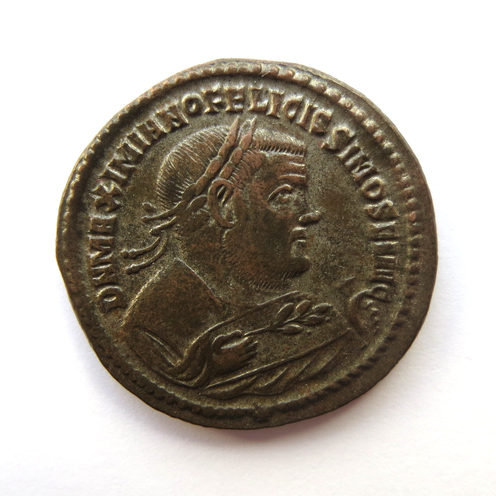Maximianus Bronze Follis 286310AD post abdecation bust Silbury Coins