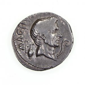 Sextus Pompey Silver Denarius 37-36BC-17795