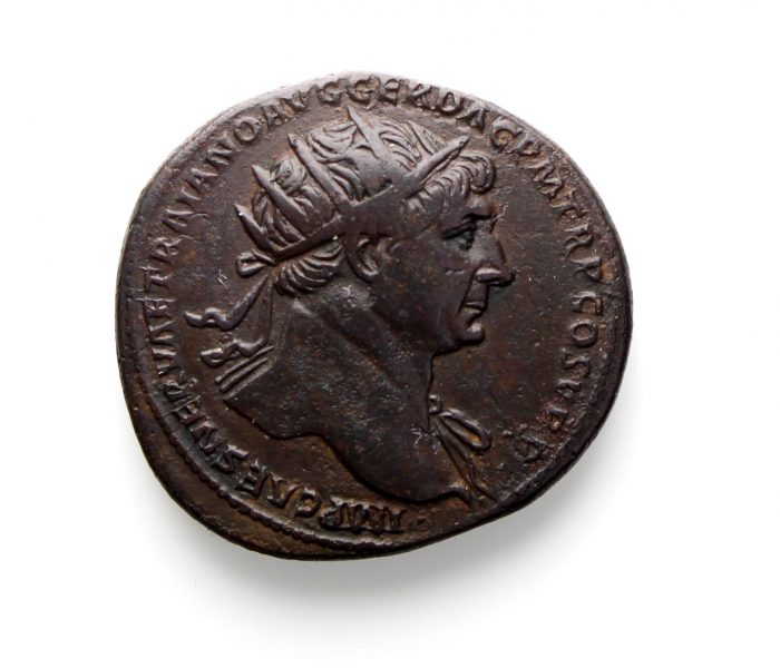 Trajan Bronze Dupondius 98-117AD Arabia -11984