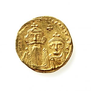 Heraclius & Heraclius Constantine Gold Soldius 610-641AD-12207