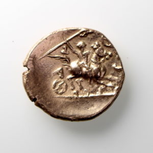 Catuvellauni Tasciovanus Gold Stater 25BC-25AD Warrior with Carnyx -12250