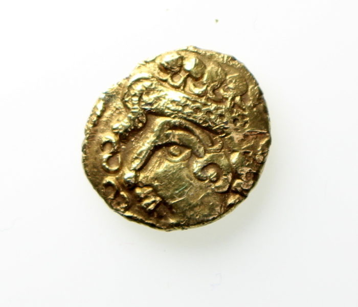 Regini Gold Quarter Stater 1st Century BC Selsey Diadem Excessively rare-0