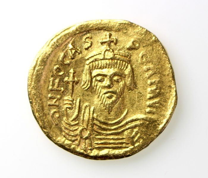 Phocas Gold Solidus 602-610AD Constantinople Mint -12460