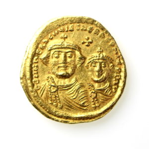 Heraclius & Heraclius Constantine Gold Solidus 610-641AD-12462