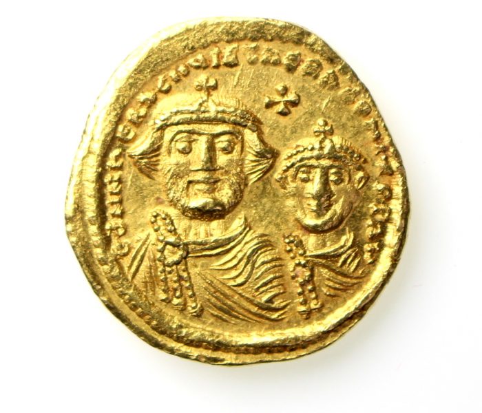 Heraclius & Heraclius Constantine Gold Solidus 610-641AD-12462
