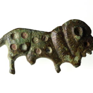 Roman Lion Brooch with enamelled spots-12516