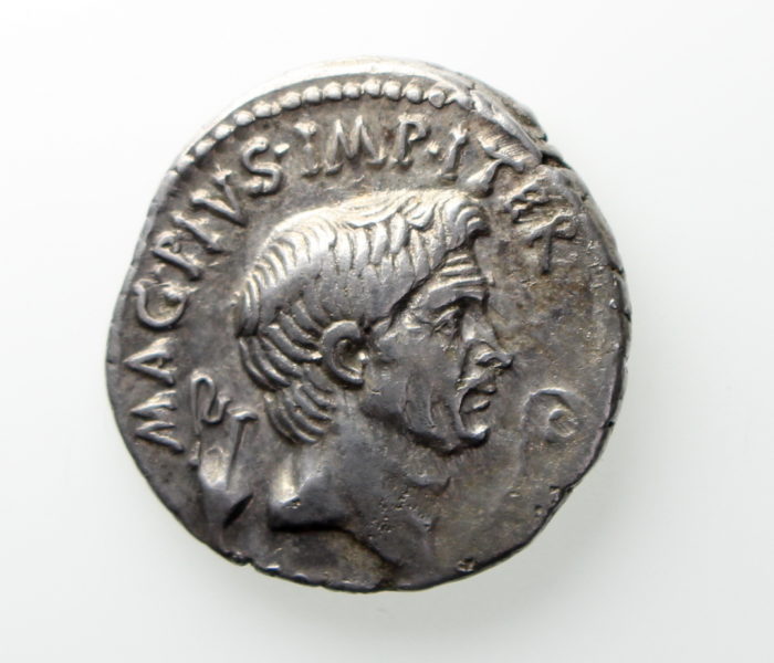 Sextus Pompey Silver Denarius 45-36BC-12570