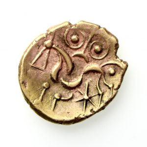 Corieltauvi Gold Stater South Ferriby 55-45BC exceptional -12623