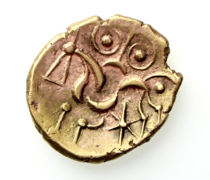 Corieltauvi Gold Stater South Ferriby 55-45BC exceptional -12623