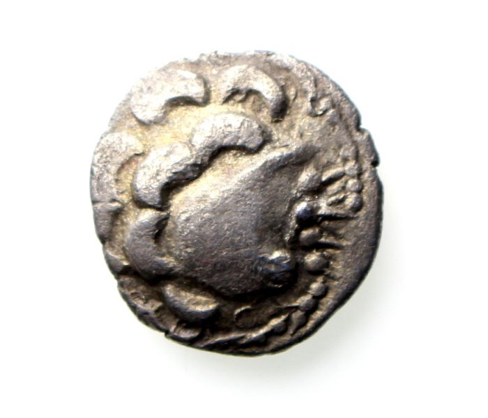 Belgae Hayling Moon Head Type Silver Unit 1st Century BC ext. rare -12982