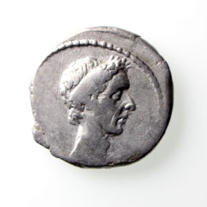 Julius Caesar Silver Denarius 46BC Portrait -13384