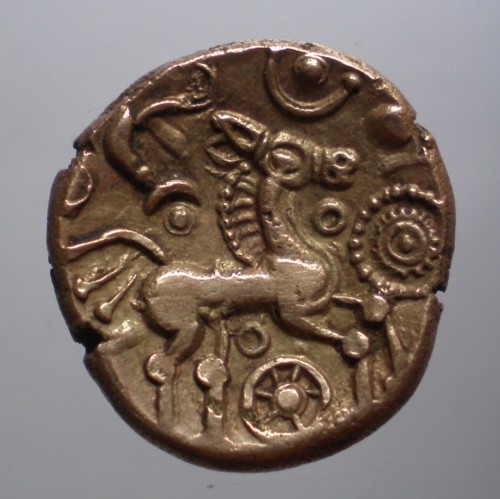 Belgae Cheesefoot Head Gold Stater 1st Century BC-13658