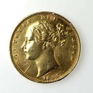 Victoria Gold Sovereign 1837-1901AD 1853AD-13558