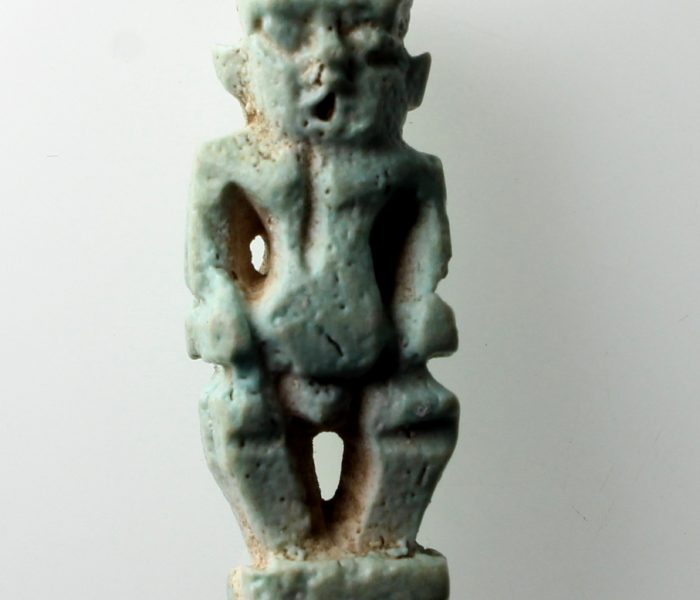 Egyptian Janiform Ptah Faience Amulet 713-332BC-13884