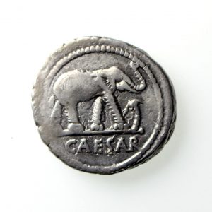 Julius Caesar Silver Denarius 46BC -13905
