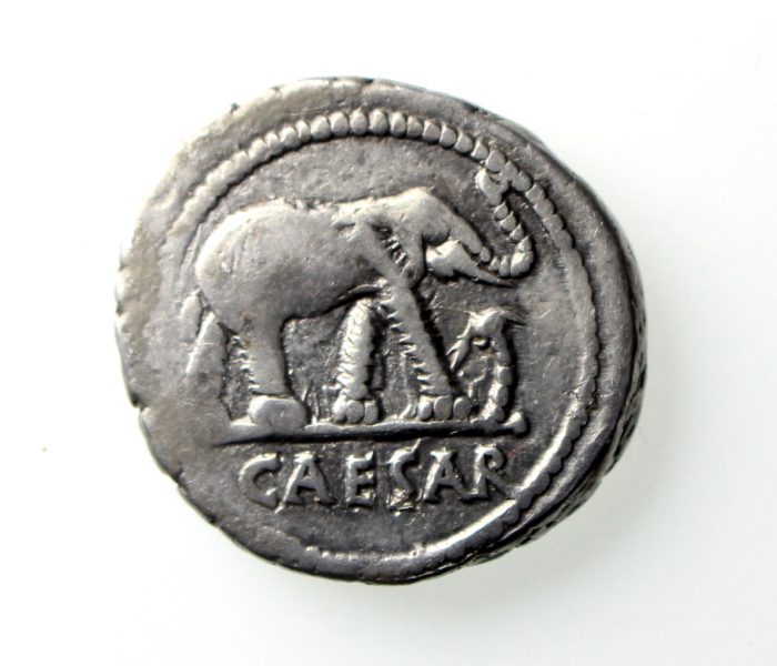 Julius Caesar Silver Denarius 46BC -13905