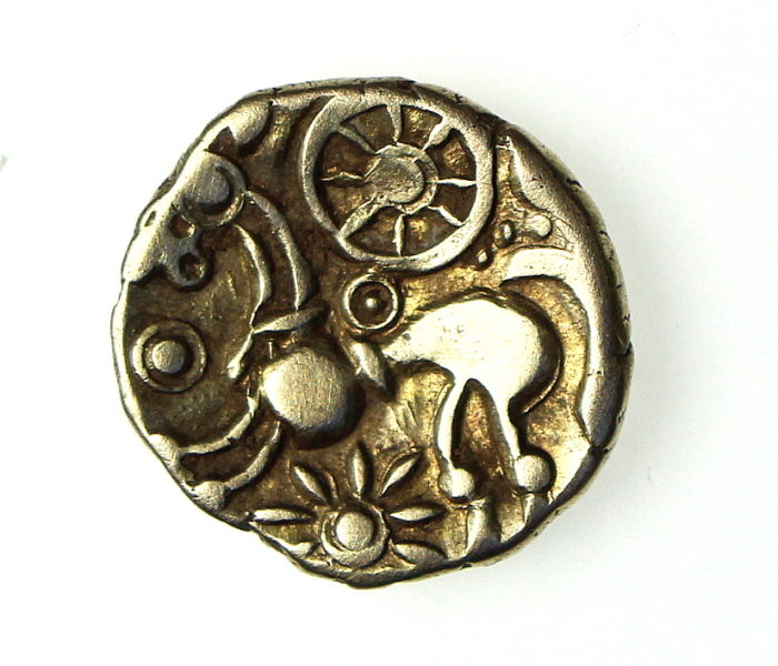 Belgae Gold Quarter Stater 'Danebury Scrolls' 1st Century BC -14123