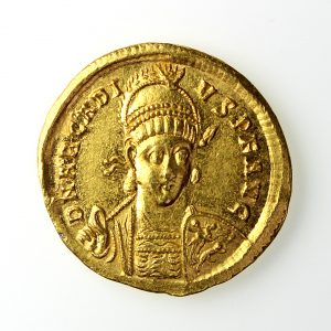 Arcadius Gold Solidus 383-408AD Constantinople - Exceptional -14133