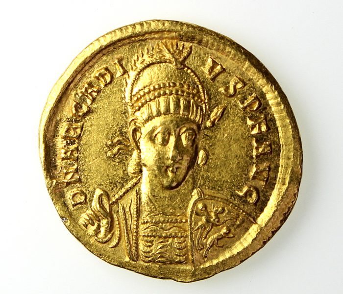 Arcadius Gold Solidus 383-408AD Constantinople - Exceptional -14133