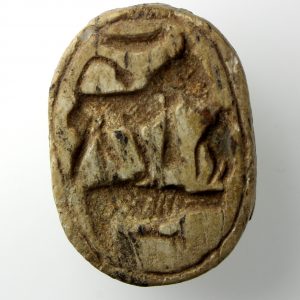 Egyptian Steatite Scarab Amulet - Circa 1500-500 B.C.-14154