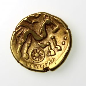Early Uninscribed Gold Stater British Remic QB 1st Century BC-14195
