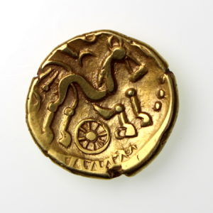 Early Uninscribed Gold Stater British Remic QB 1st Century BC-14195