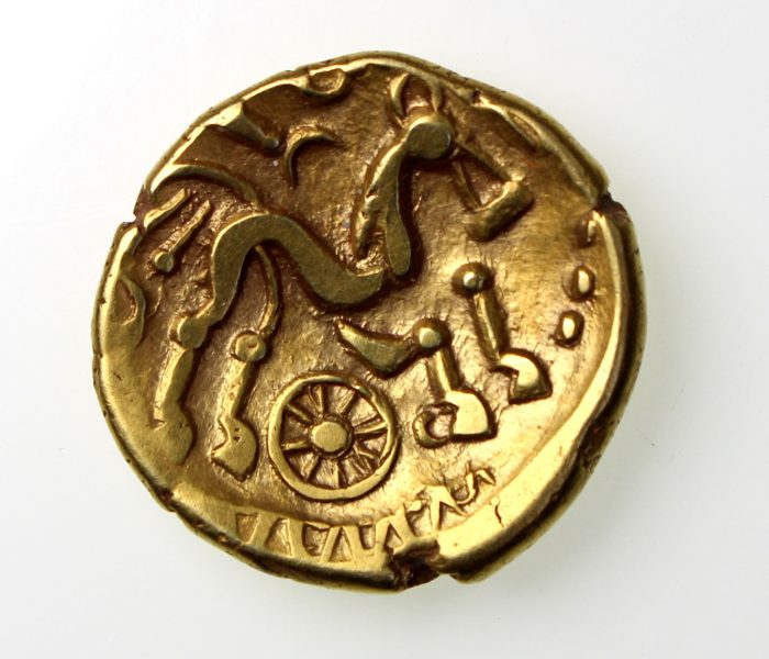 Early Uninscribed Gold Stater British Remic QB 1st Century BC-14195