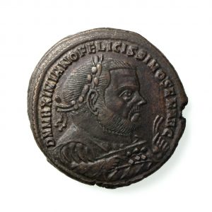 Maximianus Bronze Follis Post Abd. 305-306AD Aquileria -14257