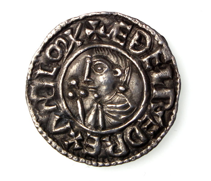 Aethelred II Silver Penny CRVX Type 978-1016AD Bath-14656