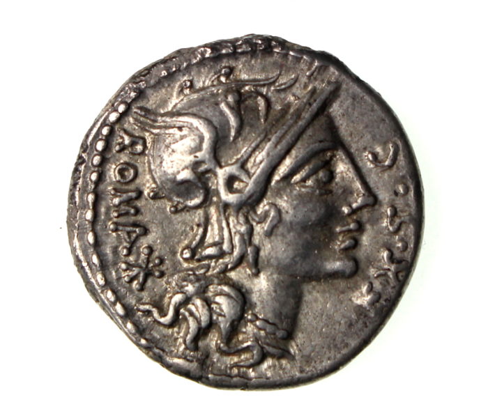 M. Sergius Silus Silver Denarius 116-115BC-14716