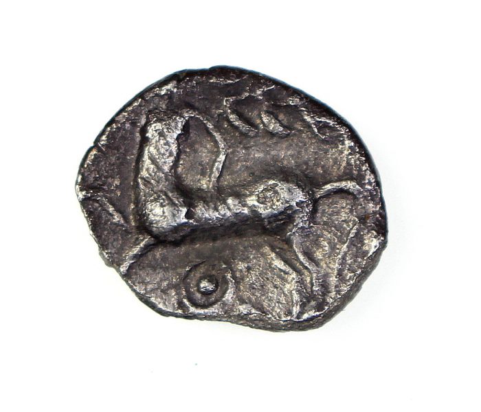 Catuvellauni Cunobelin Silver Unit 8-41AD Man-Horse ext. Rare -14863