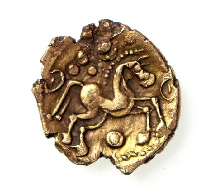 Trinovantes Gold Quarter Stater 'Haybridge Horse' 45-40BC ext. rare -15276