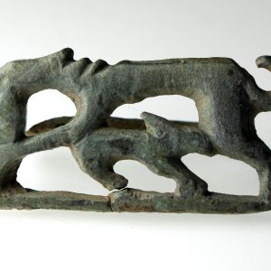Roman Bronze Zoomorphic Plate Brooch Hare and Hound 2nd Century AD-15616