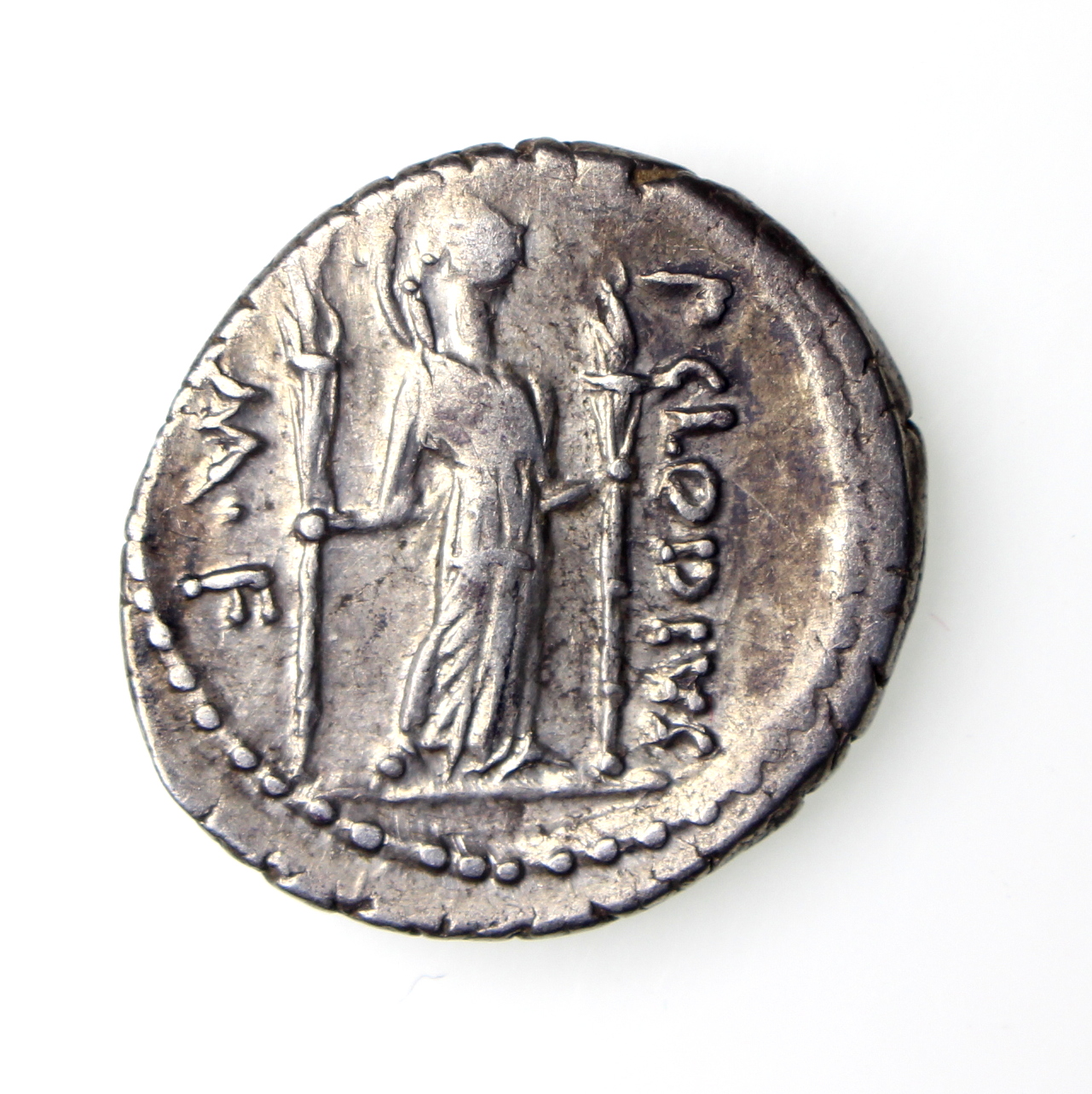 P Clodius Turrinus Silver Denarius 42BC : Silbury Coins