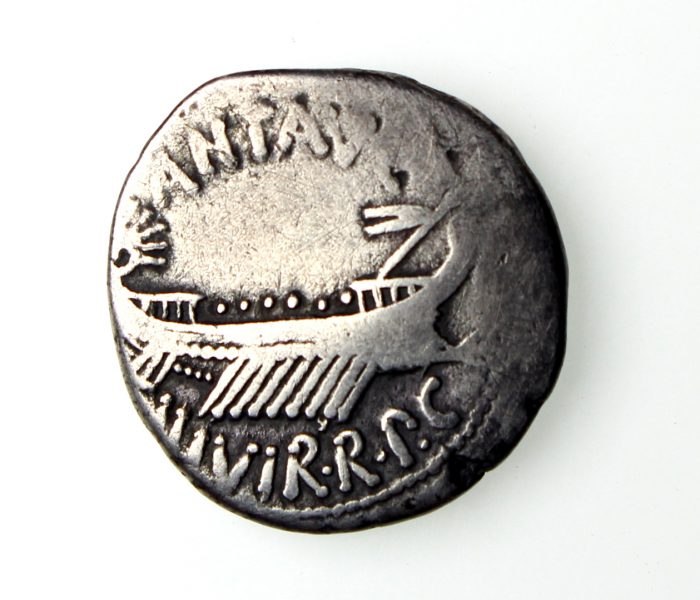 Marc Antony Silver Legionary Denarius 32-31BC Leg II -16138