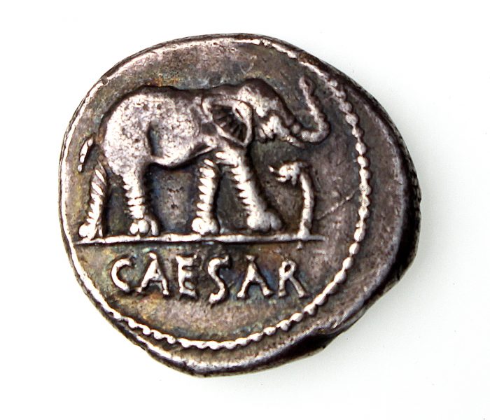 Julius Caesar Silver Denarius 46-45BC-16140
